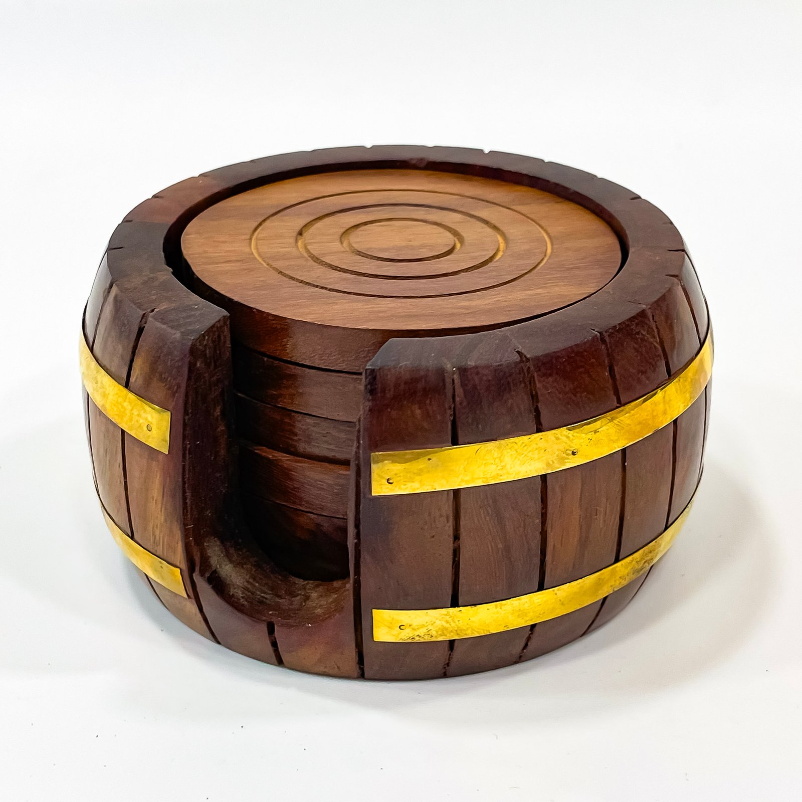 Wooden textured tea coaster