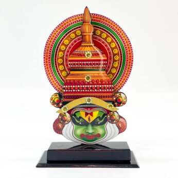 Multicolor small kathakali stand for home decor (L 2.5 x W 4.25 x H 7.5 inches)