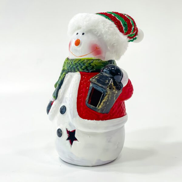 Charming Ceramic Multi Colored Snowman for a Festive Christmas - Image 2