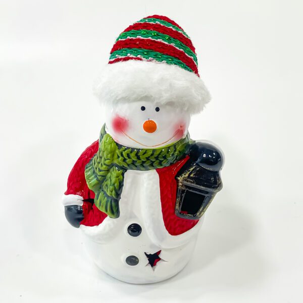 Charming Ceramic Multi Colored Snowman for a Festive Christmas - Image 4