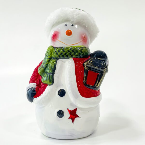 Charming Ceramic Multi Colored Snowman for a Festive Christmas - Image 5