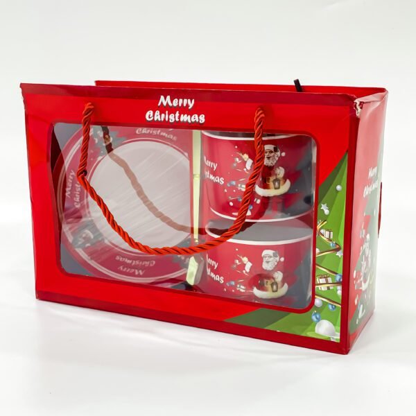 Enjoy your Christmas beverages with our Christmas-themed mugs and saucer set - Image 3