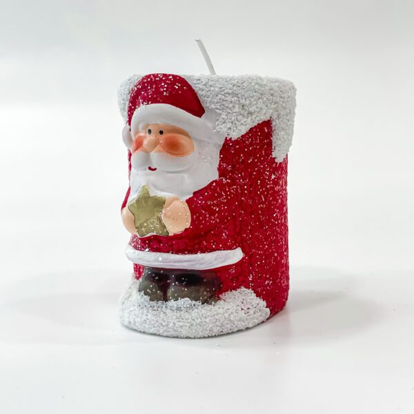Glittering Holiday Christmas candle with Santa Claus for your festive nights - Image 2