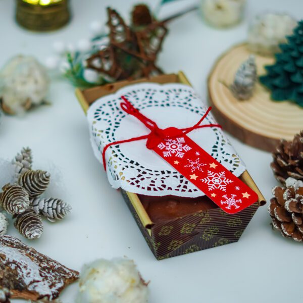 Experience Festive Joy with Our Christmas Loaf Cake, Adorned with a Red Christmas Tag ( 300 gm) - Image 2