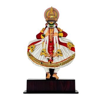 Handcrafted Kathakali full-stand with dancing form and vibrant colors – (23 x 13 x 6 cm)
