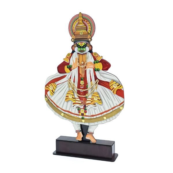 Handcrafted masterpiece: wooden Kathakali full stand (16 inch) - 45 x 26 x 6 cm - Image 2