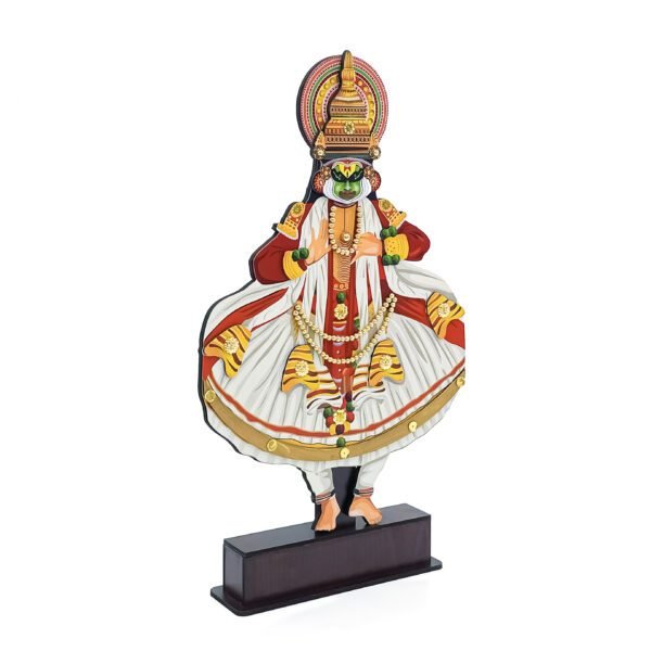 Handcrafted masterpiece: wooden Kathakali full stand (16 inch) - 45 x 26 x 6 cm - Image 3