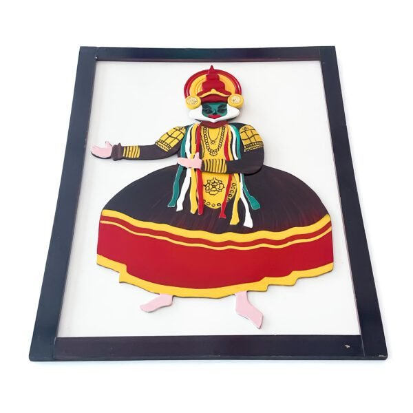 Artisanal Splendor: Multicolored Handcrafted Kathakali Dance Frame (H 24 x L 18.5 x W 0.5 inch) - Image 3