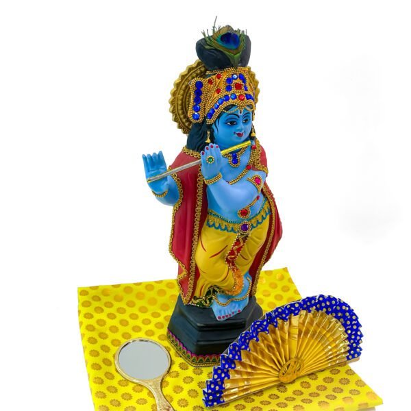 Complete Vishu Kani Set: Krishnan (H-21.2in, L-8.2in, W-6in),Thiru Udayada (H-6.5in, L-12in), Valkannadi (H-8.2in, L-3.5in) and more - Image 3