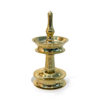 Kerala Nilavilakku miniature for Vishu Kani arrangement and sacred rituals (H 7 x L 3.2 x W 3 inch)