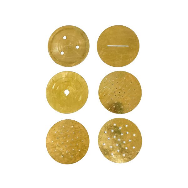 Premium quality brass murukku/idiyappam/chakli maker with 6 pattern discs (Height 6.6 Inch, 600 gm) - Image 7