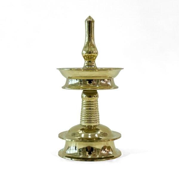 Kerala Nilavilakku miniature for Vishu Kani arrangement and sacred rituals (H 7 x L 3.2 x W 3 inch) - Image 2