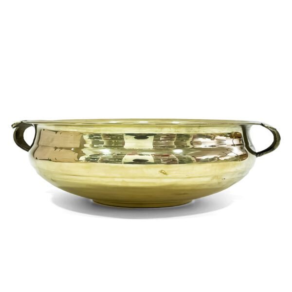 Kerala Decorative brass uruli for Vishu Kani decorations (H 4 x L 14 x W 12.5 inch) - Image 3