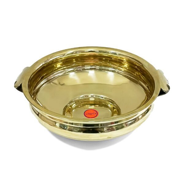 Kerala Decorative brass uruli for Vishu Kani decorations (H 4 x L 14 x W 12.5 inch) - Image 4