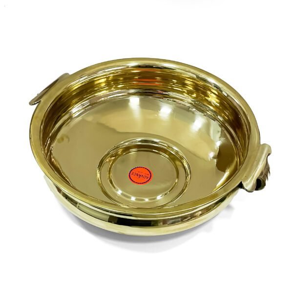 Kerala Decorative brass uruli for Vishu Kani decorations (H 4 x L 14 x W 12.5 inch) - Image 2