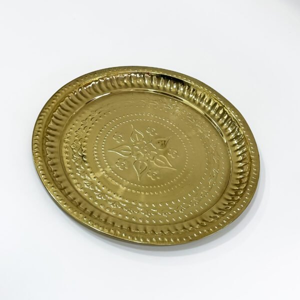 Arrange your Vishu Kani setups with Brass Puja Plate (Brass pooja thali) - (L 10 x W 10 inch) - Image 2
