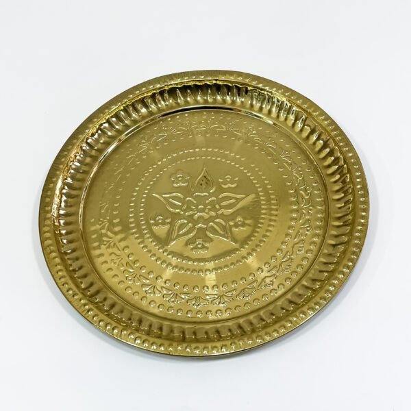Arrange your Vishu Kani setups with Brass Puja Plate (Brass pooja thali) - (L 10 x W 10 inch) - Image 3