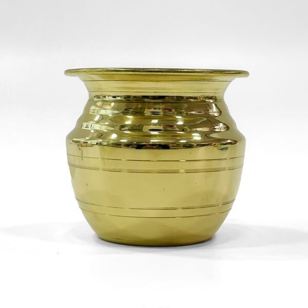 Brass Kalash miniature for Pooja and Vishu Kani Decor (H 2.5 x L 3.2 x W 3 inch) - Image 2
