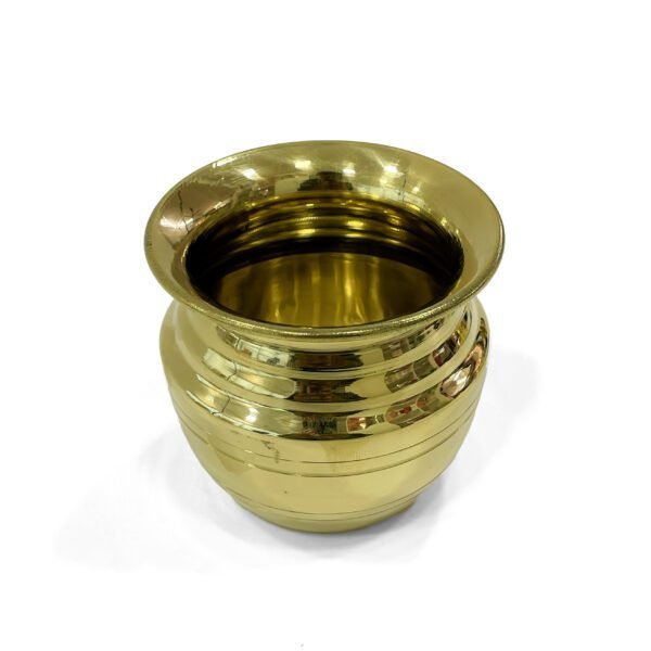Brass Kalash miniature for Pooja and Vishu Kani Decor (H 2.5 x L 3.2 x W 3 inch) - Image 3
