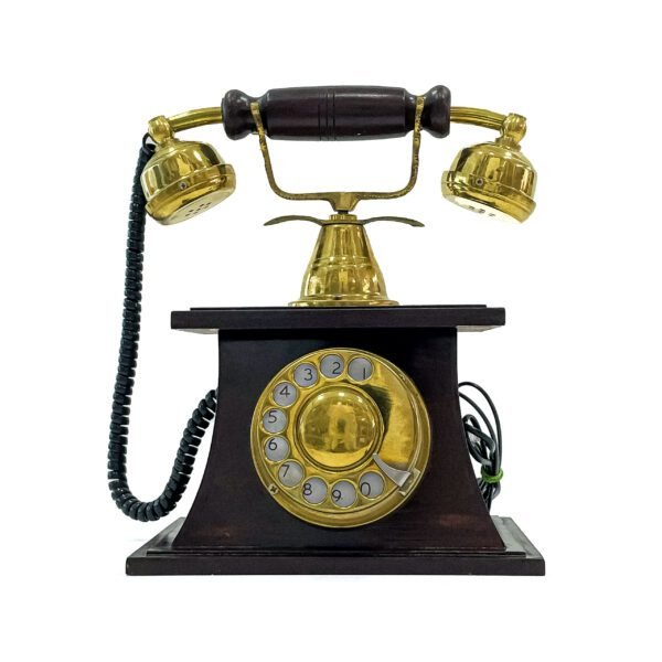 Handicraft wooden Antique vintage Working- table top Phone (H 10 x L 8 x W 6 Inc) - Image 4