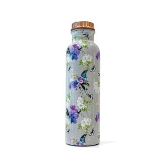 Floral Printed Copper Bottle(1L)With Leak Proof