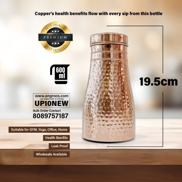 Hammered Sugar Pot Copper(600ml)For kitchen - Image 2