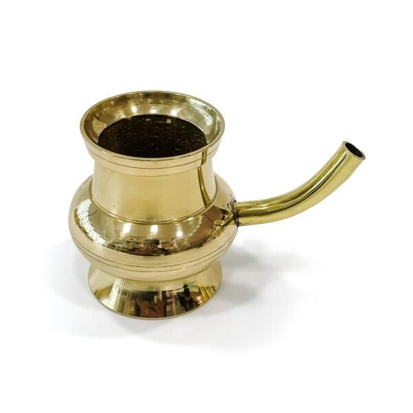 Handcrafted Kerala brass kindi vessel for your home decor and pooja spaces(Height – 1.8 Inch) - Image 4