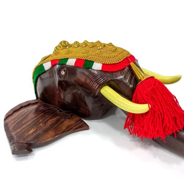 Kerala Elephant Head Wall Hanging(H-24inch,13Kg) with Nettipattam - Image 4