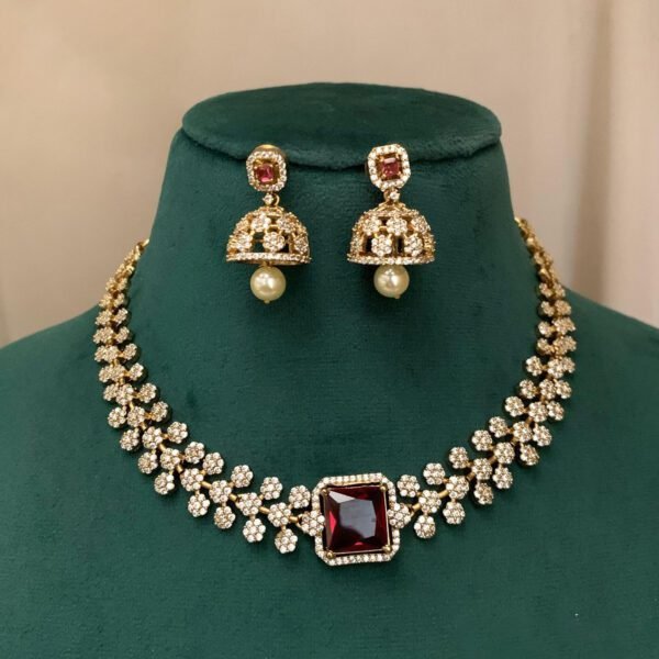 Radiant Blue Elegance: Luxurious Imitation Jewelry Set - Image 2