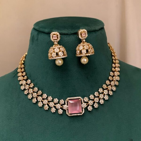 Radiant Blue Elegance: Luxurious Imitation Jewelry Set - Image 3