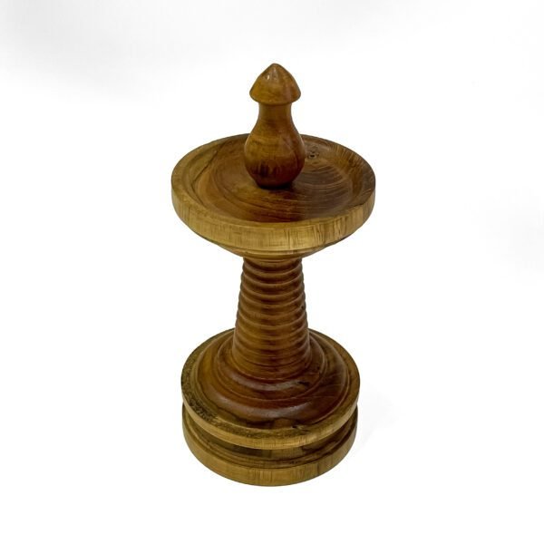 Artisan-Crafted Kerala Traditional Oil Lamp from Wood (Height - 8 Inches) - Image 2