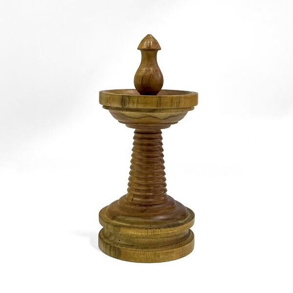 Artisan-Crafted Kerala Traditional Oil Lamp from Wood (Height - 8 Inches) - Image 3