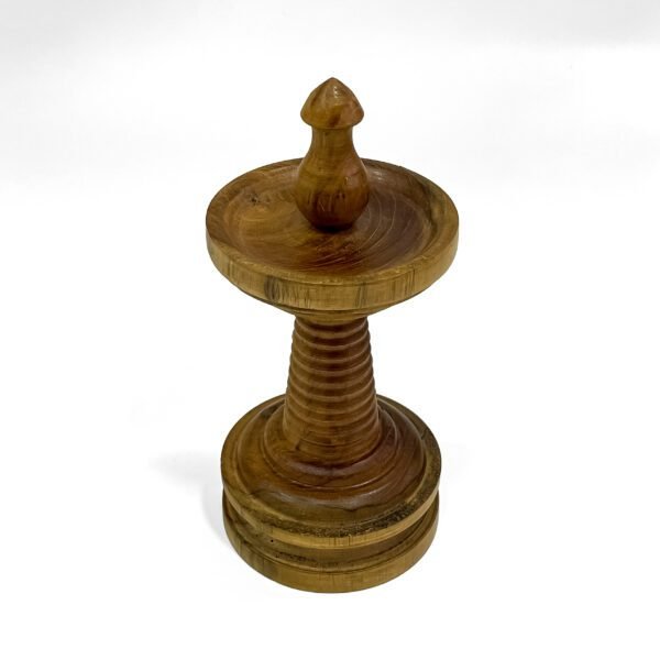 Artisan-Crafted Kerala Traditional Oil Lamp from Wood (Height - 8 Inches) - Image 4