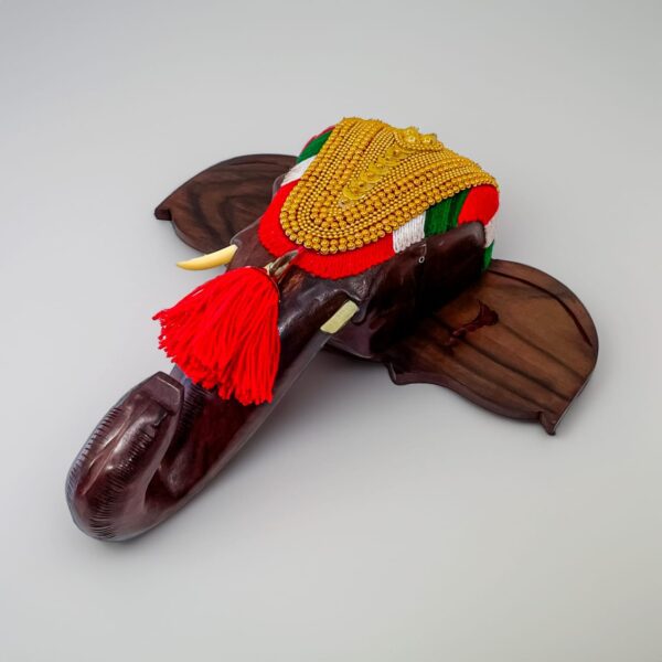 Kerala Cultural Elephant Head Wall(H-14inc,2Kg)  Décor With Nettipattam - Image 3