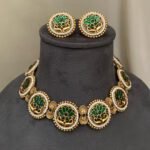 Traditional Green Stone Necklace Set