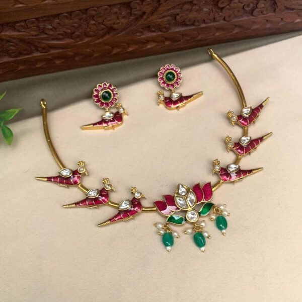 Exquisite Floral Motif Imitation Jewelry Set - Image 2