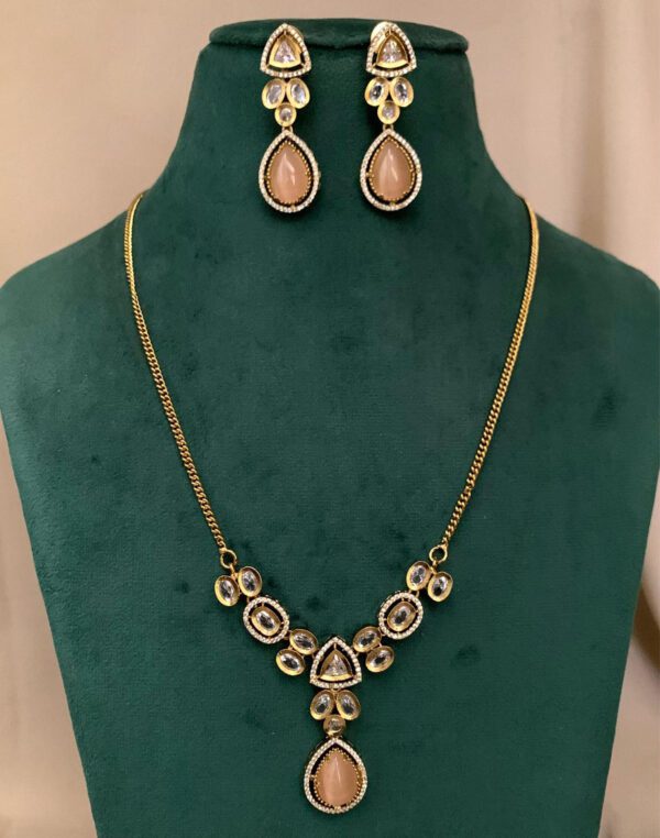 Sophisticated Imitation Garnet Necklace and Earrings Set - Image 5