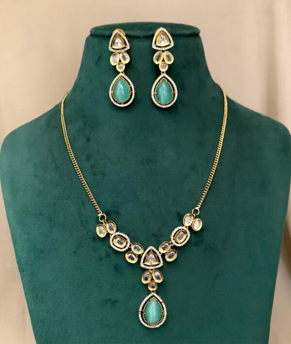 Sophisticated Imitation Garnet Necklace and Earrings Set - Image 4