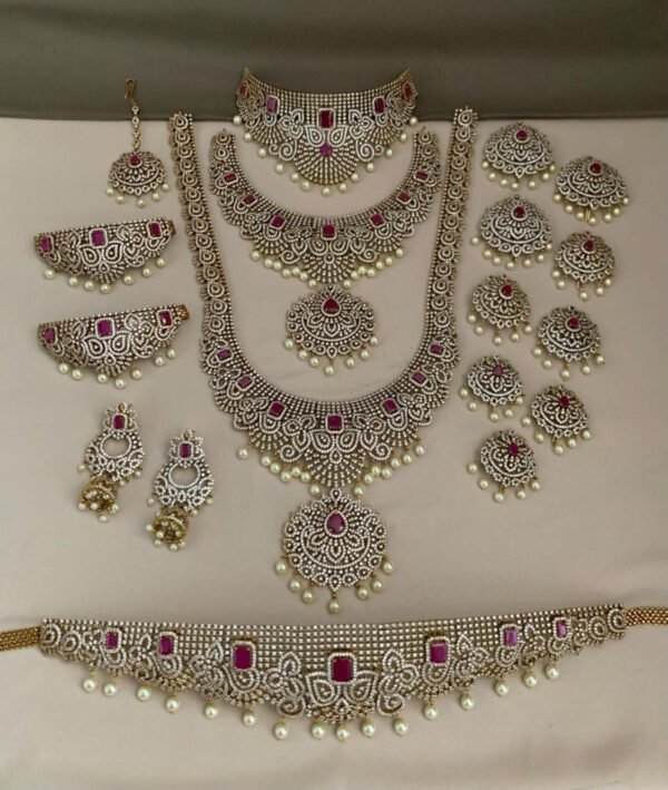 Extravagant Bridal Imitation Jewelry Set with Synthetic Gemstones - Image 2