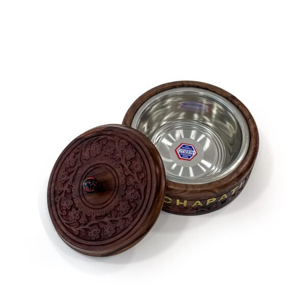 wooden casserole chapati box - Image 4