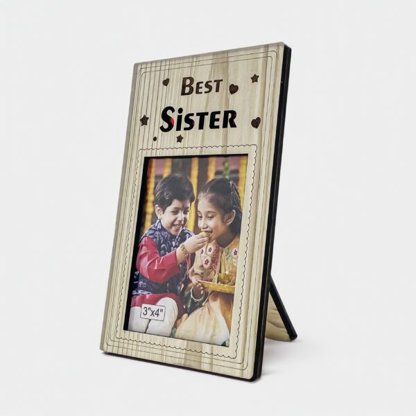 Exquisite Best Sister Wooden Photo Frame (3x4 Inch Photo size) - Image 2