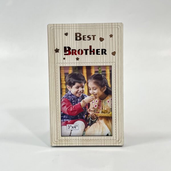 Stunning Best Brother Wooden Photo Frame: A Timeless Gift for Cherished Memories | (3x4 Inch Photo size) - Image 2