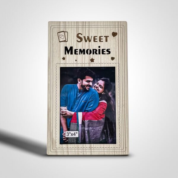 Capture Sweet Memories with our:  Personalized Wooden Photo Frame (3x4 Inch Photo size) - Image 2