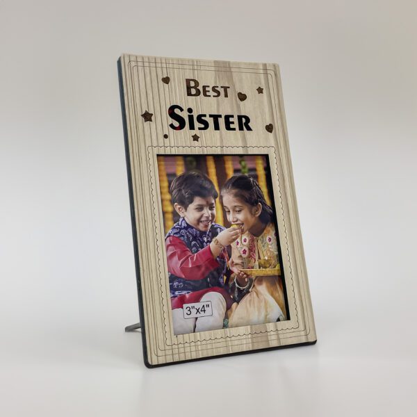 Exquisite Best Sister Wooden Photo Frame (3x4 Inch Photo size) - Image 3