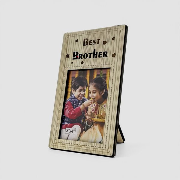 Stunning Best Brother Wooden Photo Frame: A Timeless Gift for Cherished Memories | (3x4 Inch Photo size) - Image 3