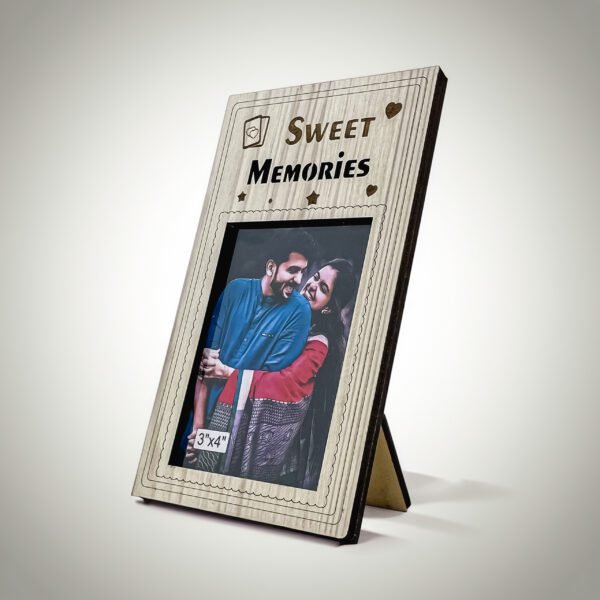 Capture Sweet Memories with our:  Personalized Wooden Photo Frame (3x4 Inch Photo size) - Image 3