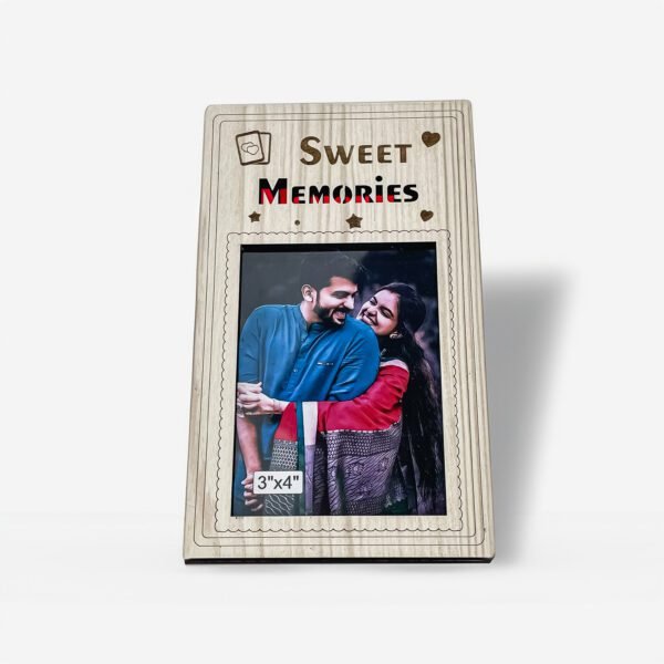Capture Sweet Memories with our:  Personalized Wooden Photo Frame (3x4 Inch Photo size) - Image 4