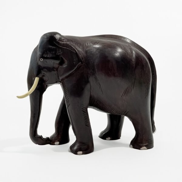 Kerala Wooden Elephant Head ( H-8 Inch) Handcrafted Wall Decor - Image 4