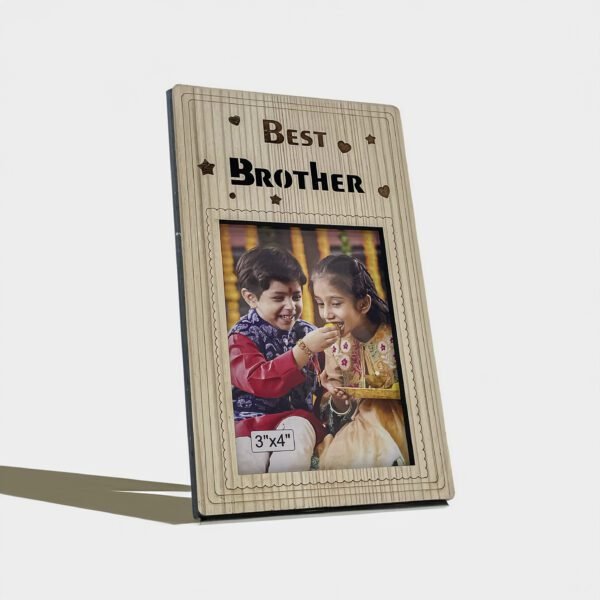 Stunning Best Brother Wooden Photo Frame: A Timeless Gift for Cherished Memories | (3x4 Inch Photo size) - Image 4