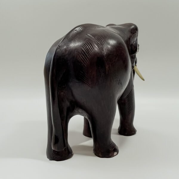 Kerala Wooden Elephant Head ( H-8 Inch) Handcrafted Wall Decor - Image 5